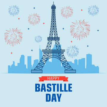 Happy bastille day vector illustration. Happy France Bastille Day Vector.