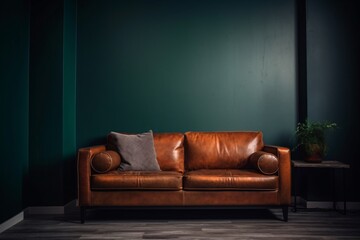 brown sofa in a room