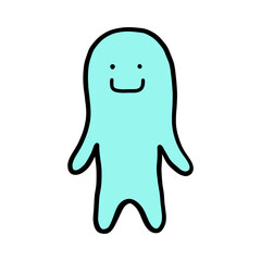 Human cartoon in different colors 