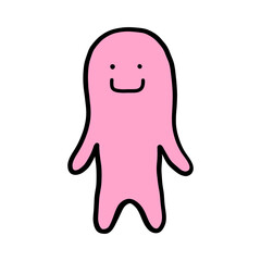 Human cartoon in different colors 