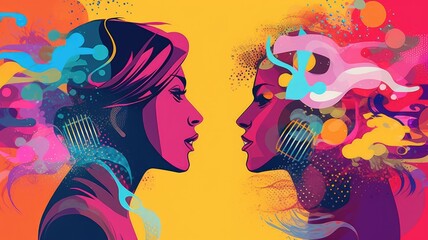 Verbal communication: Images depict people engaged in face-to-face or virtual conversations, emphasizing effective verbal communication and active listening. Generative AI