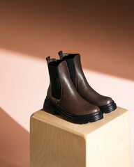 Brown leather Chelsea boots