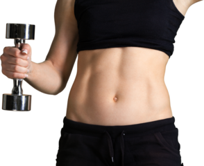 Fit Woman Lifting Dumbells