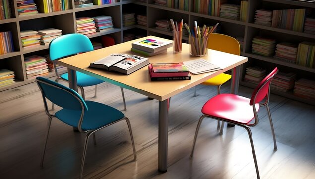 Studying in Unity: Tables and Chairs for Group Study Activities