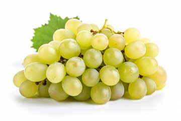 Appetizing tasty white table grapes. The concept of proper nutrition and vitamins in the crop. AI generated