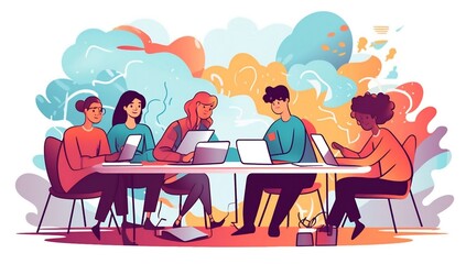 Teamwork Unleashed: Students Collaborating on an Assignment