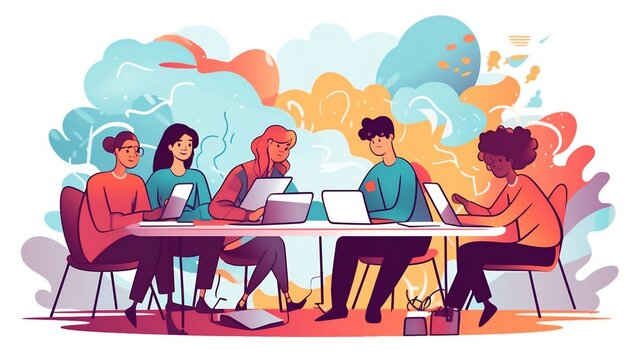 Teamwork Unleashed: Students Collaborating on an Assignment
