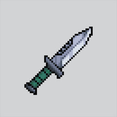 Fototapeta premium Pixel art illustration knife. Pixelated knife tools. Knife weapon and tools pixelated for the pixel art game and icon for website and video game. old school retro.