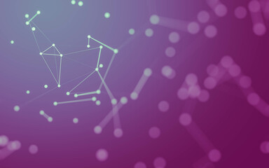 Abstract background. Molecules technology with polygonal shapes, connecting dots and lines. Connection structure. Big data visualization.
