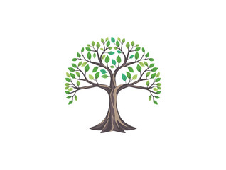 oak tree logo in circle shaped