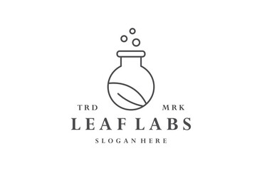 Leaf labs logo vector icon illustration hipster vintage retro .