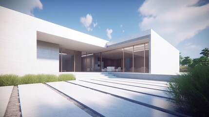 3d realistic future luxury house concept