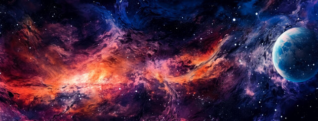 Fototapeta na wymiar Colorful galaxy in space, in the style of detailed texture, ethereal and otherworldly atmosphere, textures, mysterious dreamscapes, nebula galaxy, dreamlike atmosphere, colorful fantasy, sci-fi.