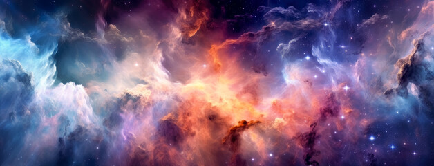 Fototapeta na wymiar Colorful galaxy in space, in the style of detailed texture, ethereal and otherworldly atmosphere, textures, mysterious dreamscapes, nebula galaxy, dreamlike atmosphere, colorful fantasy, sci-fi.