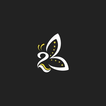number 23 logo design event with butterfly and stars 