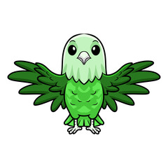 Cute grey headed love bird cartoon