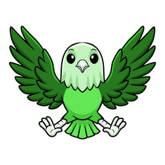 Cute grey headed love bird cartoon flying