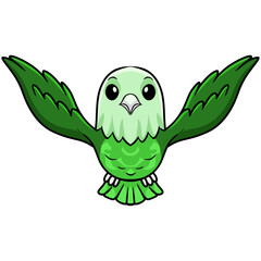 Cute grey headed love bird cartoon flying