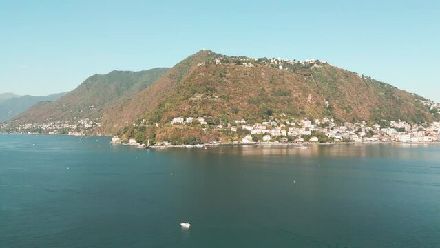 Aerial view of the Lake Como, Italy.