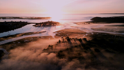 4k Foggy Day in Ipswich Bay/Crane Island - Boston, Massachusetts