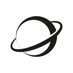 Planet Saturn with planetary ring system flat vector icon for astronomy apps and websites. Vector illustration. Stock image.