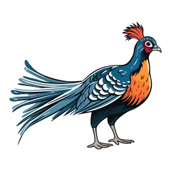 Fototapeta premium Adorable Avian: Cute 2D Pheasant Illustration
