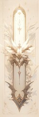 Elegant Fantasy White and Gold Background - White and Gold Elegant Backdrop - Beautiful Wallpaper created with Generative AI Technology