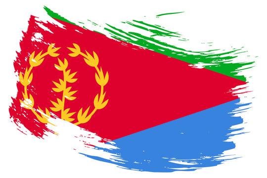 Eritrea brush stroke flag vector background. Hand drawn grunge style Eritrean isolated banner