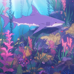 Shark under the water