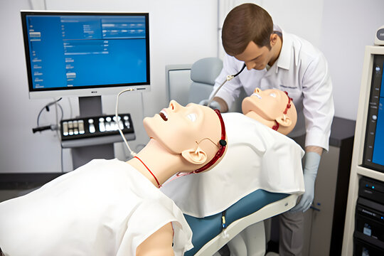 Training Simulator with Dentist Dumm generative ai, fictional person