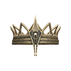 3d rendering fantasy gold crown sharp isolated © GRB Renders