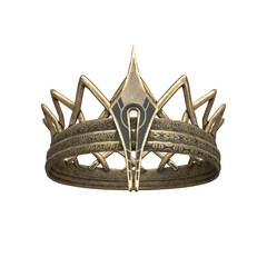 3d rendering fantasy gold crown sharp isolated © GRB Renders
