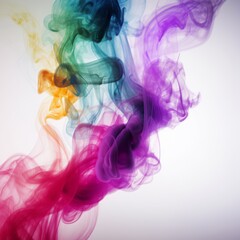 Artist style colorful smoke against a white background, very beautiful