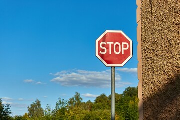 Stop sign on a corner