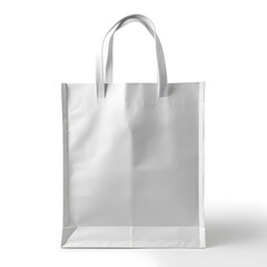 white paper bag with empty space, empty white shopping bag isolated white background Generative Ai 