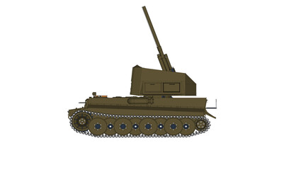 Fototapeta premium Vector sketch illustration of a battle tank full of weapons for battle