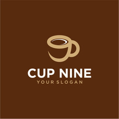 cup logo design with number nine