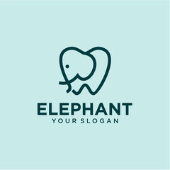 elephant logo design with teeth