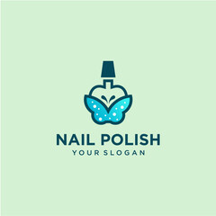 nail polish logo design with butterfly