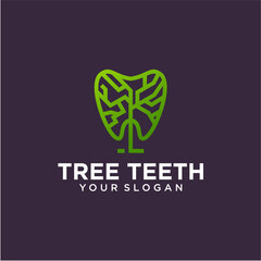 teeth tree logo design