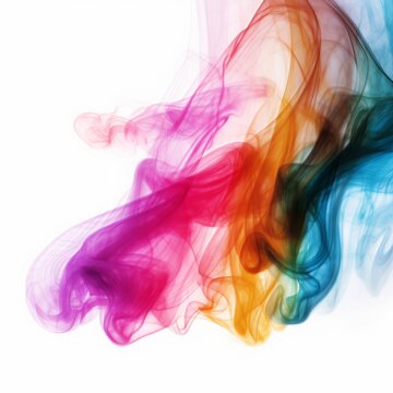 Artist style colorful smoke against a white background, very beautiful