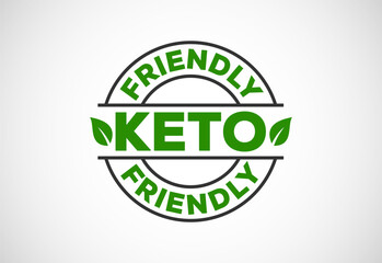 Keto friendly icon. Keto friendly and organic labels sign. Healthy natural product label design vector illustration