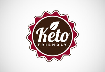 Keto friendly icon. Keto friendly and organic labels sign. Healthy natural product label design vector illustration