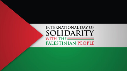 International Day of Solidarity With The Palestinian People vector banner with the palestine national flag