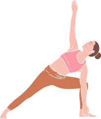 Triangle Pose Yoga Illustration
