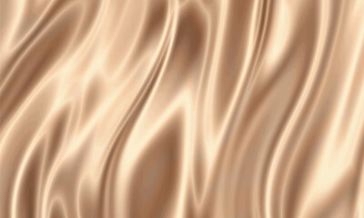 Gold silk texture background design with smooth waves.