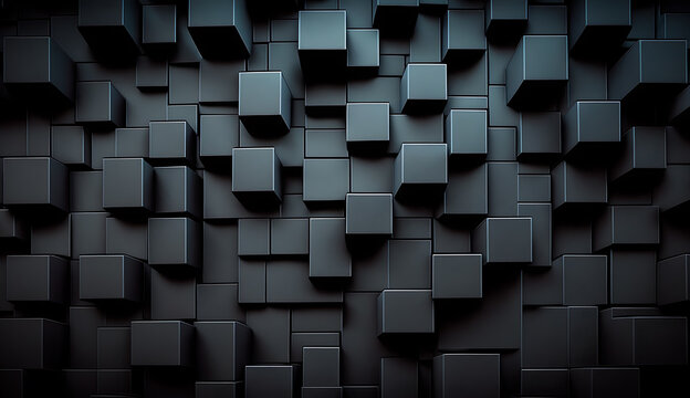 black cube pattern background ai generated