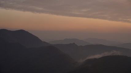 Beautiful sunrise scenery of Jirisan Mountain in South Korea