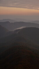 Naklejka na ściany i meble Beautiful sunrise scenery of Jirisan Mountain in South Korea