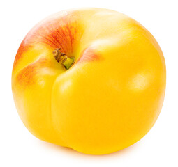 Pink Peach on White background with clipping path, Peach fruit isolated on white background.